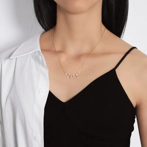 ขายส่งเครื่องประดับสไตล์คลาสสิก304สแตนเลสสร้อยคอจี้เพชรชุบทอง18K - Product Image 3