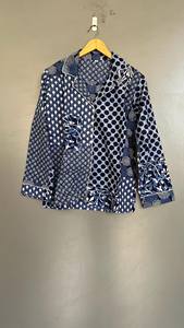 Hot Selling Comfortable Breathable Blue Patchwork Cotton <b>Pajama</b> Set for Adults Thermal Sleepwear for Home Hotel for Daily Summer - Product Image 4