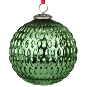 Adorno cuadrado de metal de tierra de hierro de tamaño personalizado bola colgante de Navidad y anillo personalizado para uso decorativo - Product Image 1