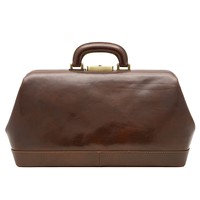 Petit sac médical en cuir véritable de grande capacité de qualité supérieure Sac à main de docteur en cuir imperméable de conception traditionnelle