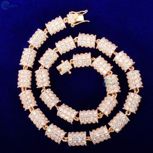 16MM <b>Iced</b> <b>Out</b> Hip Hop Necklace Round Barrel Design Hip Hop <b>Chain</b> Moissanite Rapper Style Customized <b>Chain</b> - Product Image 1