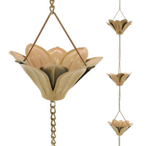Chaînes de pluie en métal à motif floral, remplacement de la gouttière, décoration de jardin, déviation de l'eau de pluie, décoration de la maison - Product Image 1