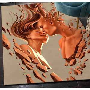 Alfombras Abstractas con Estampado de Pareja, Alfombra Moderna para Regalo de Enamorados, Alfombra Suave con Pelo Largo - Product Image 4