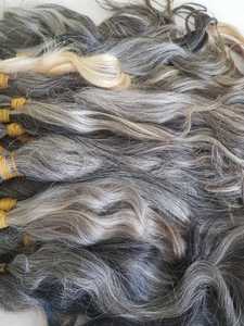 Cheveux vierges gris argent naturels vietnamiens Cheveux humains non chimiques d'une jeune fille du donneur au prix de gros le moins cher - Product Image 5