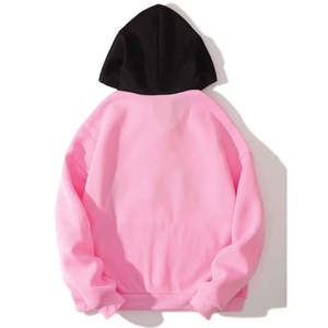 <b>Men's</b> <b>Pink</b> Zip-Up <b>Hoodie</b> Soft Cotton Blend Casual Streetwear with Drawstring & Kangaroo Pocket Lined Anti-shrink Winter - Product Image 2