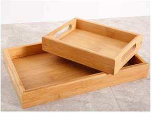 Plateau de service en bois durable pour la maison, le bureau, les hôtels et les restaurants, plateaux en bois polyvalents pour le café, le thé, les collations, le petit-déjeuner - Product Image 6