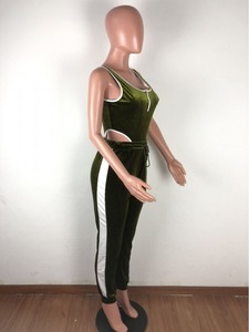 Casual Workout Lyocell Contrast Color Tank Top And Trouser pants Sets <b>Women</b> 2 Piece Lady's Clothing <b>Women's</b> set - Product Image 4