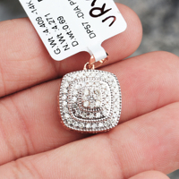 Ensemble collier et boucles d'oreilles ethniques en or rose 14 carats avec diamants naturels de forme carrée certifiés GIA de Memoria Jewels