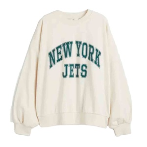 Jersey de manga larga para mujer estampado 100% algodón sólido bordado frente señoras sudadera Casual invierno moda personalizada - Product Image 4