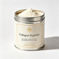 Étiquettes en paillettes dorées gaufrées et imperméables pour pots de poudre de collagène, fournies par l'usine Haoxuan, pour l'emballage nutritionnel