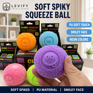 Balle anti-stress souple et pointue à presser, jouet sensoriel en forme de visage souriant pour apaiser les mains et le bureau au quotidien - Product Image 1