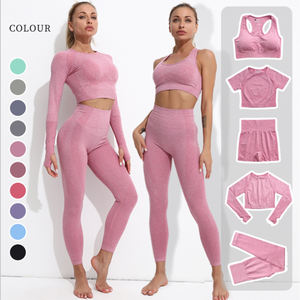 Ensemble de sport et yoga 2 pièces sans couture pour femme grande taille, respirant, léger, séchage rapide, tissu écologique - Product Image 6