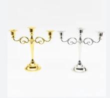 Candelabre en métal doré brillant, design personnalisé, haute qualité, fait main, durable, décoration pour la maison, événements, mariages et Noël - Product Image 2