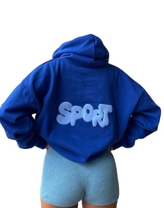 Wholesale Puff Print Hoodie 500GSM Heavyweight Unisex Custom Logo Drop Shoulder Boxy Oversized Thick Cotton Pullover Sweatshirt - Product Image 1