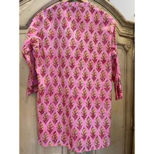 เสื้อเชิ้ตลายดอกไม้ผ้าป๊อปลินผสมไหมและผ้าฝ้ายถัก-สไตล์ลำลองถึงเป็นทางการ-มีสีชมพูสำหรับฤดูใบไม้ผลิและฤดูร้อน-ไซส์ XS ถึง XL - Product Image 5