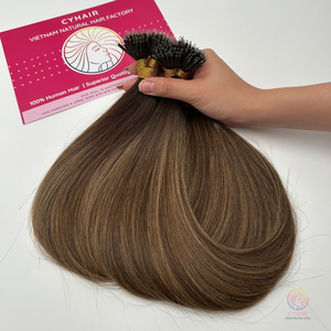 Super doble dibujado Dubai Color 16 pulgadas Nano anillo extensiones de cabello humano 100% cabello humano crudo vietnamita - Product Image 1