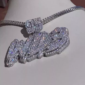 Pendentif personnalisé de 3.30 ct en véritable moissanite en argent sterling 925 Style diamant de luxe pour mariage et fête avec breloques pour enfants - Product Image 1