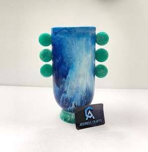 Decorative Amber Resin <b>Flower</b> <b>Vase</b> Top Seller Indian Handmade <b>Black</b> Swirl Resin <b>Flower</b> Pots Home Decor Table Decorating <b>Vases</b> - Product Image 2