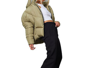 Chaqueta acolchada cálida de invierno de lujo para mujer, abrigo corto acolchado con cuello levantado, forro de nailon transpirable, nuevo diseño de Top corto - Product Image 4