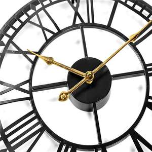 Decoración del hogar 60cm Reloj de pared grande 3D arte del hierro números romanos reloj silencioso Reloj de pared para sala de estar dormitorio cocina Oficina - Product Image 6