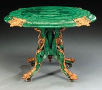 Hochwertiger Malachit-Couchtisch mit 24-Karat-Goldplattierung, Verstellbares Modernes Design für Wohnzimmer und Heimdekoration