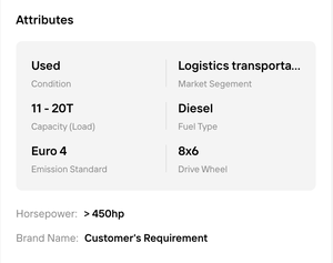 Best!! High Performance <b>Prime</b> Mover Semi Truck Tractor Head 6x4 Sleeper Cab Diesel for Heavy Cargo - Product Image 6