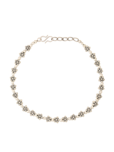 Chaîne de cheville en cristal floral plaqué argent pour femmes, bijoux de pied minimalistes et élégants - Product Image 5