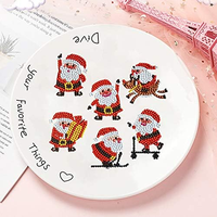 Collection de Noël Kits de peinture au diamant 5D DIY Décoration au diamant imprimée créative Arts et artisanat Cadeau pour la décoration de la maison