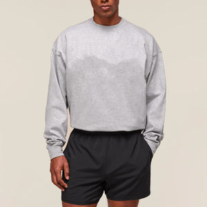 Directo de fábrica hecho hombres 100% algodón francés Terry suéter de gran tamaño Reglan manga Sudadera con capucha cuello redondo Top sudadera Unisex - Product Image 4