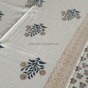Indian Handmade Cotton <b>Table</b> Cloth Beautiful Hand Block Printed Cotton <b>Table</b> <b>Cover</b> for Wedding <b>Table</b> Cloth for Sale - Product Image 1
