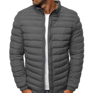 Street Wear Customized Men's Casual 2024 Latest Design High Quality Breathable Canvas <b>Stand</b> Collar Puffer Jackets - Product Image 6