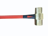 Marteau à tête en laiton de huit kilogrammes avec manche ergonomique en fibre de verre, robuste, pour forgeage industriel, démolition, outil de construction