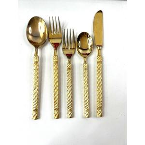 Juego de cubiertos de latón de alta calidad de lujo chapado en oro moderno, cuchillo Vintage, tenedor, cuchara, cubiertos, regalos de boda para el hogar - Product Image 5