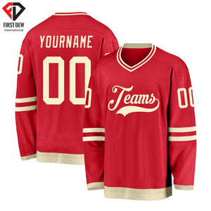 Camiseta de manga larga con cuello en V para hombre adulto, camiseta de buena calidad con el mejor diseño, impresión por sublimación completa, 100% poliéster, para Hockey sobre hielo - Product Image 4