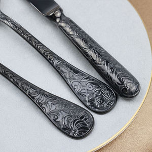 Nouvel arrivage Ensemble de couverts noir mat de qualité fantastique Nouvelle arrivée Ensemble de couverts design fantastique Cadeaux de pendaison de crémaillère - Product Image 3