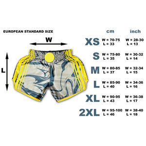 Pantalones Cortos de Boxeo de Muay Thai para Artes Marciales, Sublimados, Material Satinado, Cintura Elástica, Pantalones Cortos de Entrenamiento de Muay Thai con Servicio OEM - Product Image 6