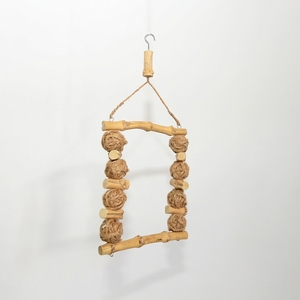 Natural Brown Bamboo Seagrass Hanging Classic Bird <b>Swing</b> Perch Frame Toy Small Medium Birds Pet Cage Stand Wholesale Dekor Asia - Product Image 1