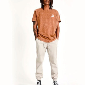 เสื้อยืดลำลองผู้ชายแบบใหม่ ล้างสีสไตล์วินเทจ ผ้าฝ้าย 100% เป็นมิตรต่อสิ่งแวดล้อม ระบายอากาศได้ดี แห้งเร็ว ออกแบบโลโก้ของคุณเองได้ - Product Image 2