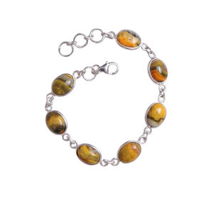 925 Sterling Silver Handmade Gemstone Bumble Bee Spinner Bracelet Bijoux 925 Solide Meilleure Qualité Cadeau De Mariage Bracelet Classique - Product Image 1