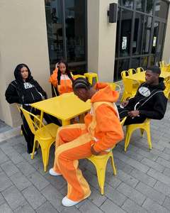 OEM Manufacturer Double Waisted Baggy Stacked Pants Sweat Suit Custom Y2k <b>Rhinestone</b> Flare Sweatpants and Hoodie Sets - Product Image 5