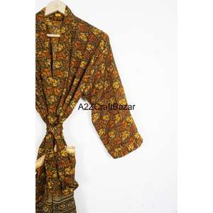 Kimono de Seda de Alta Calidad con Estilo Moderno y Estampado Paisley, Ropa de Salón de Seda para Primavera y Verano, Nuevo Camisón - Product Image 3