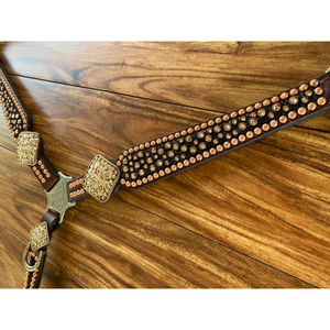 Meilleure vente équestre Western Horse Headstall poitrine collier ensemble en cuir de vache fabricant indien pour les utilisations de chevaux - Product Image 6