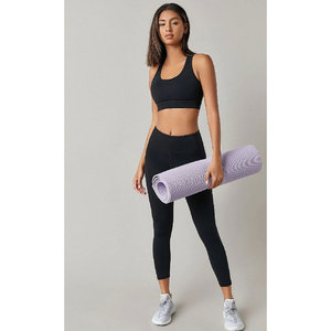 Women <b>Seamless</b> Yoga Set Solid Color Workout Gym Wear Fitness <b>Leggings</b> and Sports Bra Set - Product Image 1