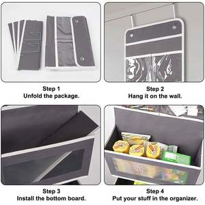 Wall Mount Over Door Hanging Organizer <b>Storage</b> 5-<b>Shelf</b> Over the Door Organizer Collapsible Closet 4 <b>Shelf</b> - Product Image 4
