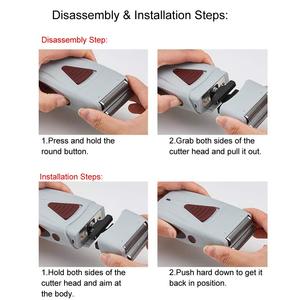 Rasoir Électrique Rotatif Double Tête Rechargeable USB pour Hommes, Tondeuse à Barbe et Cheveux à Double Lame pour le Visage - Product Image 3