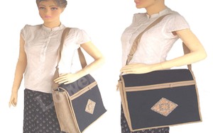 Bolsa de mano de lona de algodón ecológica para conferencias, bolsa promocional duradera, logotipo personalizado geométrico, reuniones de negocios, eventos, cremallera - Product Image 5