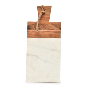<b>2</b>-<b>Piece</b> Marble Acacia Wood Chopping Block <b>Set</b> <b>White</b> Cheese Board Cutting Boards Kitchen Accessories for Wooden Chopping Board - Product Image 4