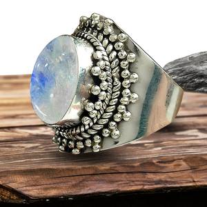 Classic 925 Sterling Silver Wedding Gift <b>Ring</b> Handmade Moonstone Gemstone <b>Spinner</b> <b>Ring</b> Oval Cut Blue Fire for Parties Christmas - Product Image 3