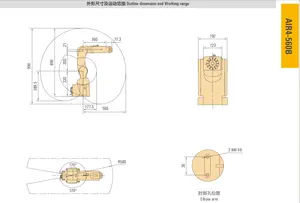 AIR4-560B robot industriale 6 braccio 560mm 4 KG con alta precisione