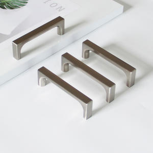 Poignées de tiroir rectangulaires modernes en alliage de zinc, finition brossée, pour armoires de chambre, salle de bain, cuisine, salon, quincaillerie de meubles - Product Image 1